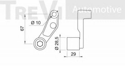 TREVI AUTOMOTIVE td1272 -  Паразитный / Ведущий ролик, зубчатый ремень